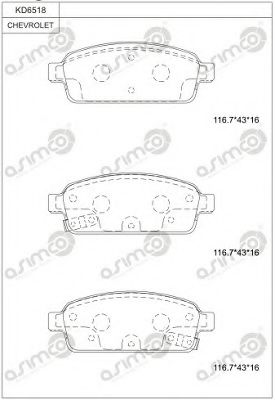 Тормозные колодки ASIMCO KD6518