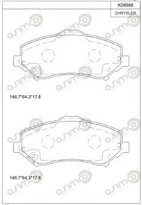 Тормозные колодки ASIMCO KD6566