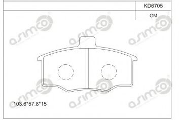 Тормозные колодки ASIMCO KD6705