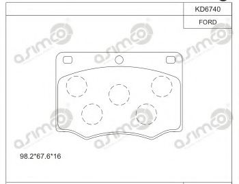 Тормозные колодки ASIMCO KD6740