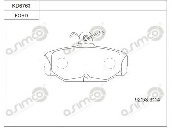 Тормозные колодки ASIMCO KD6763