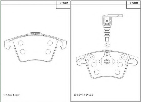 Тормозные колодки ASIMCO KD7011F