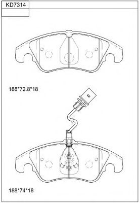 Тормозные колодки ASIMCO KD7314