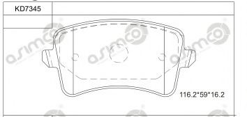 Тормозные колодки ASIMCO KD7345