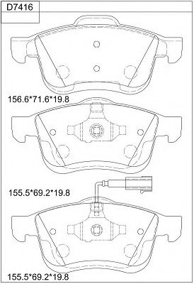 Тормозные колодки ASIMCO KD7416