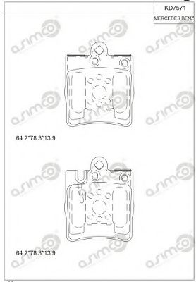 Тормозные колодки ASIMCO KD7571