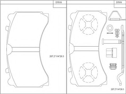 Тормозные колодки ASIMCO KD7819