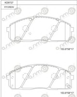 Тормозные колодки ASIMCO KD9727