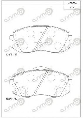 Тормозные колодки ASIMCO KD9764