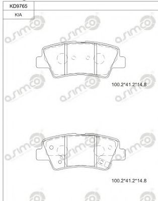 Тормозные колодки ASIMCO KD9765