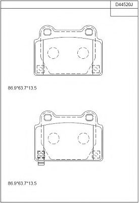Тормозные колодки ASIMCO KD44520