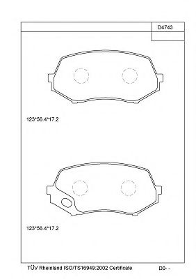 Тормозные колодки ASIMCO KD4743