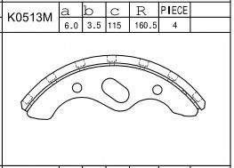 Тормозные колодки барабанные ASIMCO K0513M