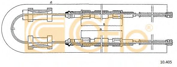 Трос ручного тормоза COFLE 10.405 Трос ручного тормоза COFLE 10.405