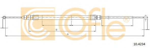 Трос ручного тормоза COFLE 10.4234 Трос ручного тормоза COFLE 10.4234
