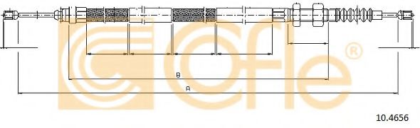 Трос ручного тормоза COFLE 10.4656 Трос ручного тормоза COFLE 10.4656