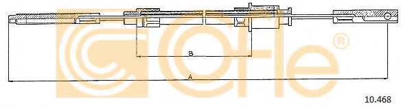 Трос ручного тормоза COFLE 10.468 Трос ручного тормоза COFLE 10.468