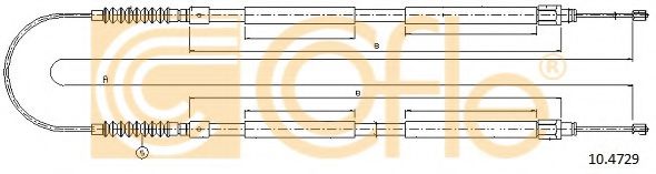 Трос ручного тормоза COFLE 10.4729 Трос ручного тормоза COFLE 10.4729