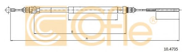 Трос ручного тормоза COFLE 10.4735 Трос ручного тормоза COFLE 10.4735