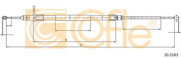 Трос ручного тормоза COFLE 10.5163 Трос ручного тормоза COFLE 10.5163