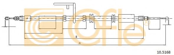 Трос ручного тормоза COFLE 10.5168 Трос ручного тормоза COFLE 10.5168