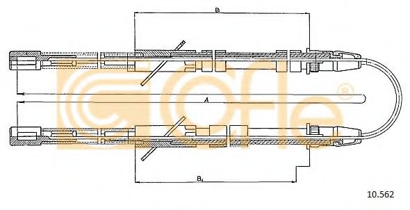 Трос ручного тормоза COFLE 10.562 Трос ручного тормоза COFLE 10.562