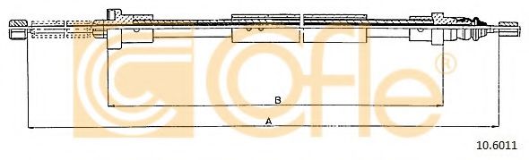 Трос ручного тормоза COFLE 10.6011 Трос ручного тормоза COFLE 10.6011