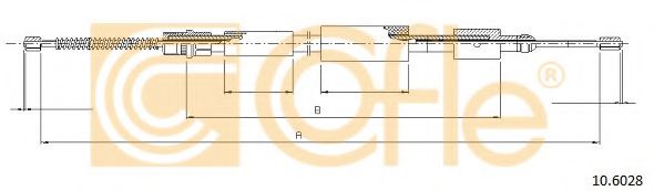 Трос ручного тормоза COFLE 10.6028 Трос ручного тормоза COFLE 10.6028