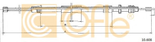 Трос ручного тормоза COFLE 10.608 Трос ручного тормоза COFLE 10.608