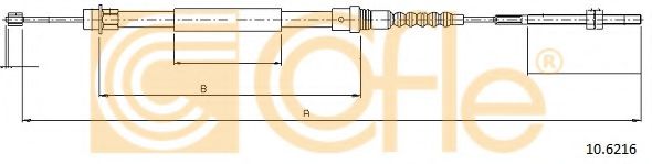 Трос ручного тормоза COFLE 10.6216 Трос ручного тормоза COFLE 10.6216