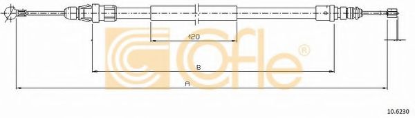 Трос ручного тормоза COFLE 10.6230 Трос ручного тормоза COFLE 10.6230