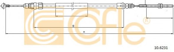Трос ручного тормоза COFLE 10.6231 Трос ручного тормоза COFLE 10.6231