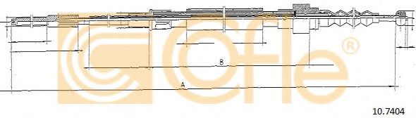 Трос ручного тормоза COFLE 10.7404 Трос ручного тормоза COFLE 10.7404