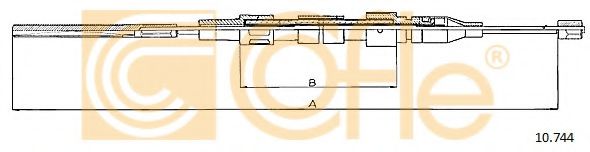 Трос ручного тормоза COFLE 10.744 Трос ручного тормоза COFLE 10.744