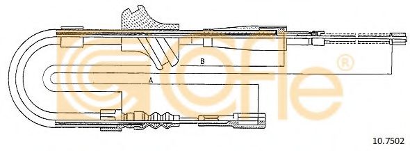 Трос ручного тормоза COFLE 10.7502 Трос ручного тормоза COFLE 10.7502