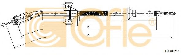 Трос ручного тормоза COFLE 10.8069 Трос ручного тормоза COFLE 10.8069