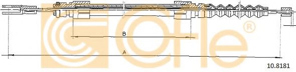 Трос ручного тормоза COFLE 10.8181 Трос ручного тормоза COFLE 10.8181