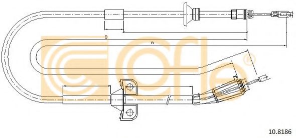 Трос ручного тормоза COFLE 10.8186 Трос ручного тормоза COFLE 10.8186