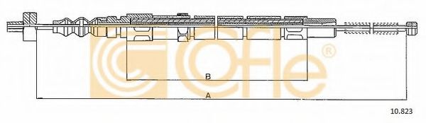 Трос ручного тормоза COFLE 10.823 Трос ручного тормоза COFLE 10.823
