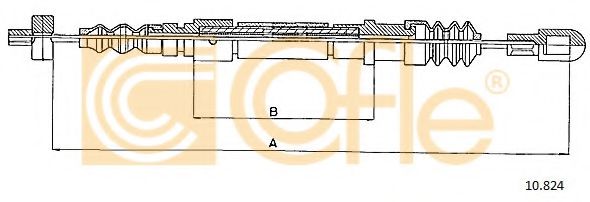 Трос ручного тормоза COFLE 10.824 Трос ручного тормоза COFLE 10.824