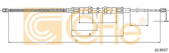 Трос ручного тормоза COFLE 10.9037 Трос ручного тормоза COFLE 10.9037