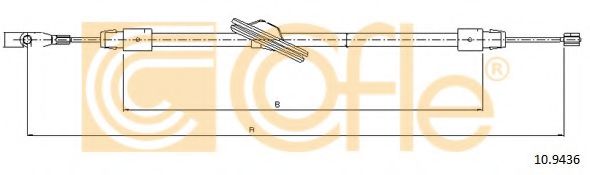 Трос ручного тормоза COFLE 10.9436