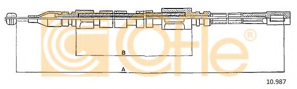 Трос ручного тормоза COFLE 10.987