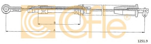 Трос ручного тормоза COFLE 1251.9