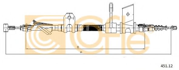 Трос ручного тормоза COFLE 451.12
