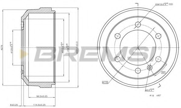 Тормозной барабан bremsi DR5083