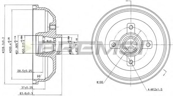Тормозной барабан bremsi DR5135