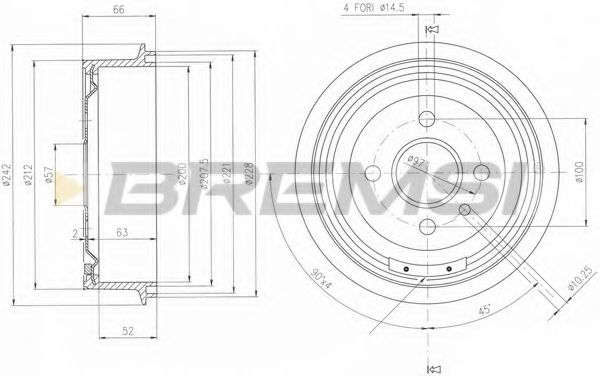 Тормозной барабан bremsi DR5138