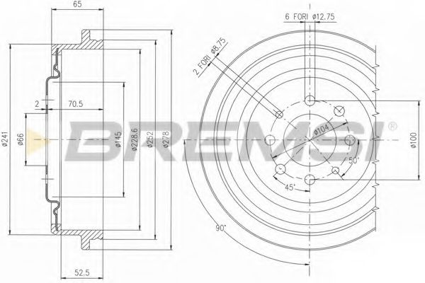 Тормозной барабан bremsi DR5176