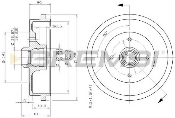 Тормозной барабан bremsi DR5244